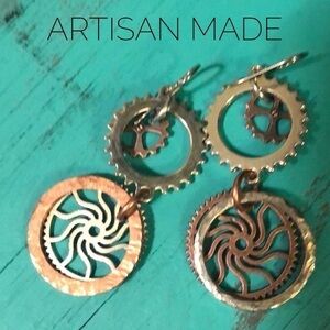2 1/2” Steampunk Artisan-Made Metal Earrings
